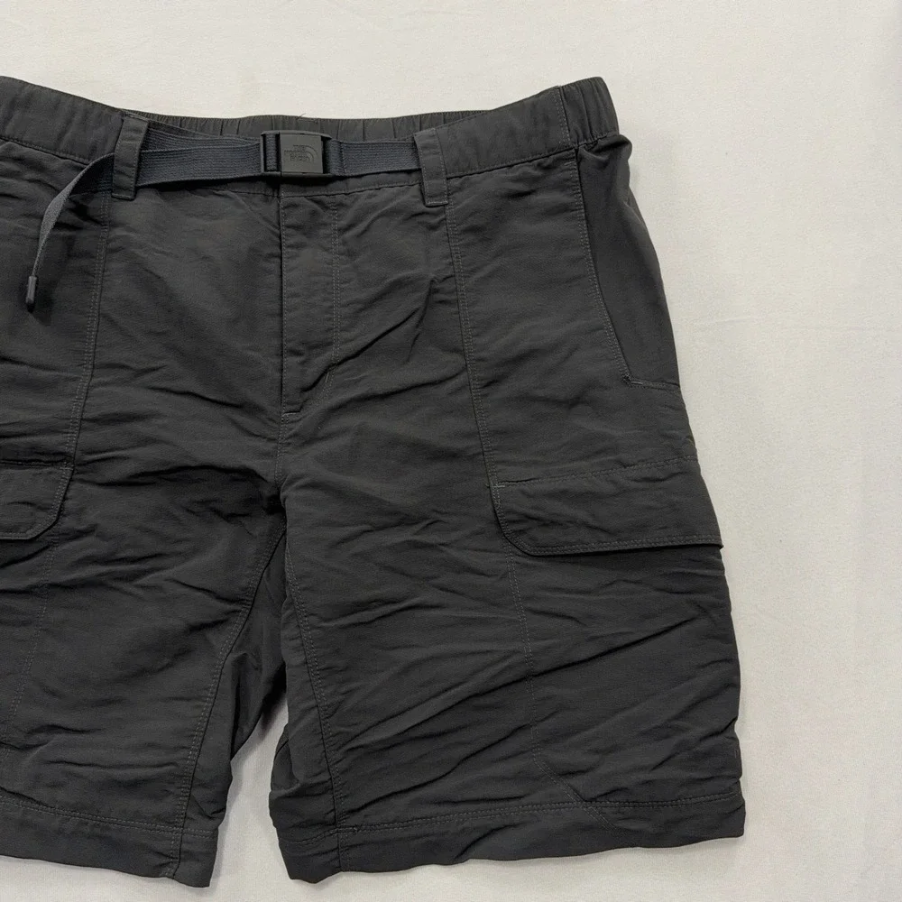 The North Face Cargo Shorts Belted Hiking Outdoor Dark Grey Mens Size Large